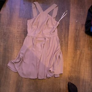 Elegant Tan Sleeveless Dress